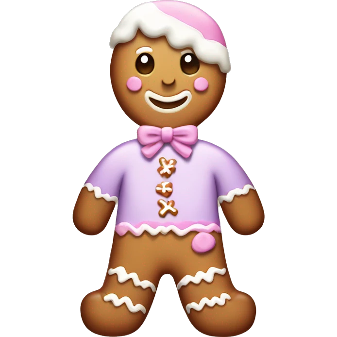 Pastel gingerbread man emoji