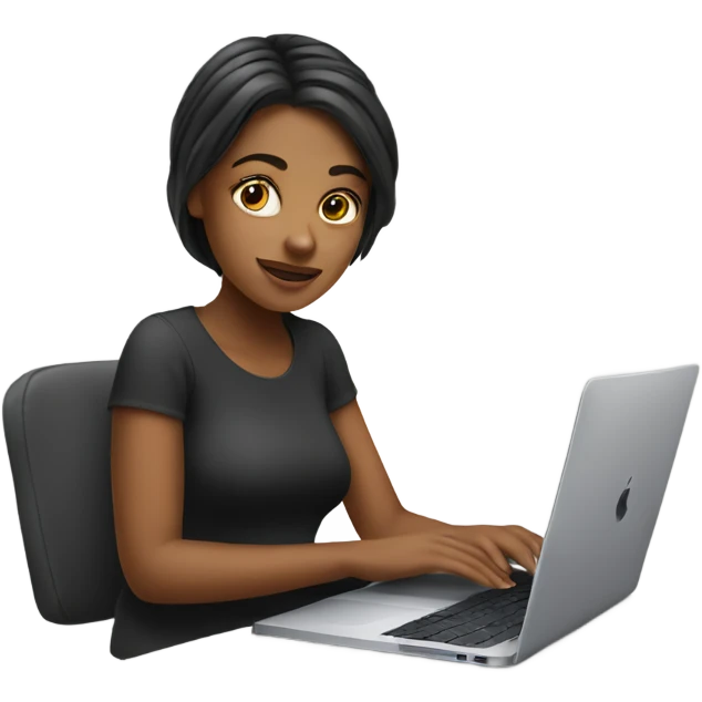 girl with mac book emoji