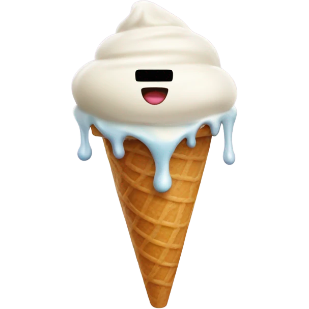 Yummy dripping ice cream emoji
