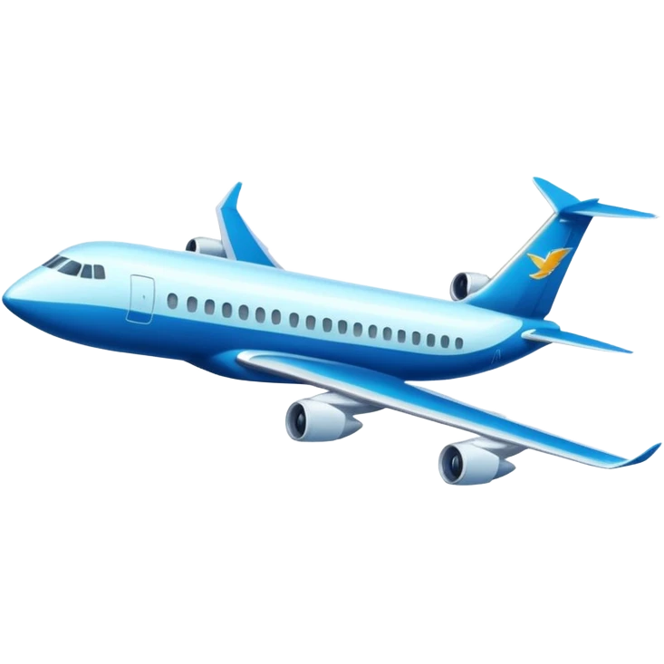 A wide-body aircraft with tall tail fins and glowing cabin windows cruising at high altitude.
 emoji