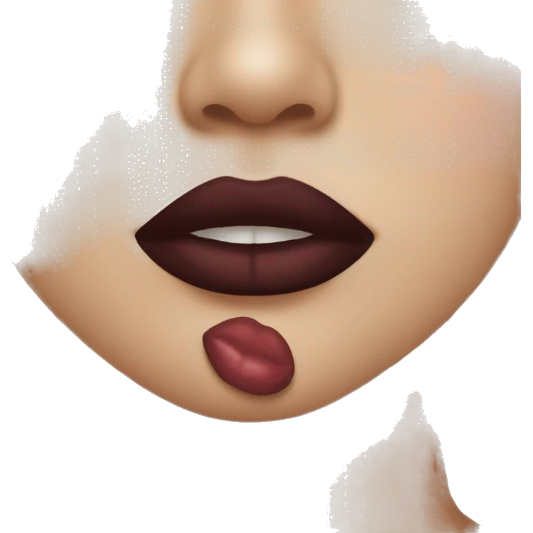 Labios con labial  negro  emoji