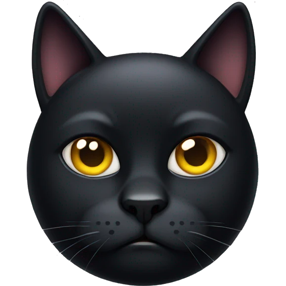 unhappy black cat emoji