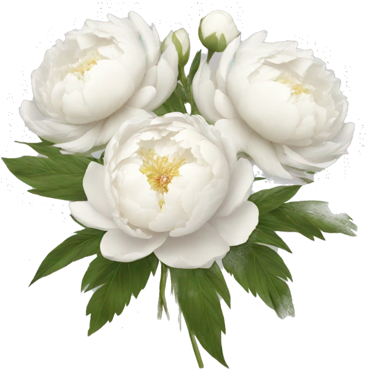 White peonies bouquet  emoji