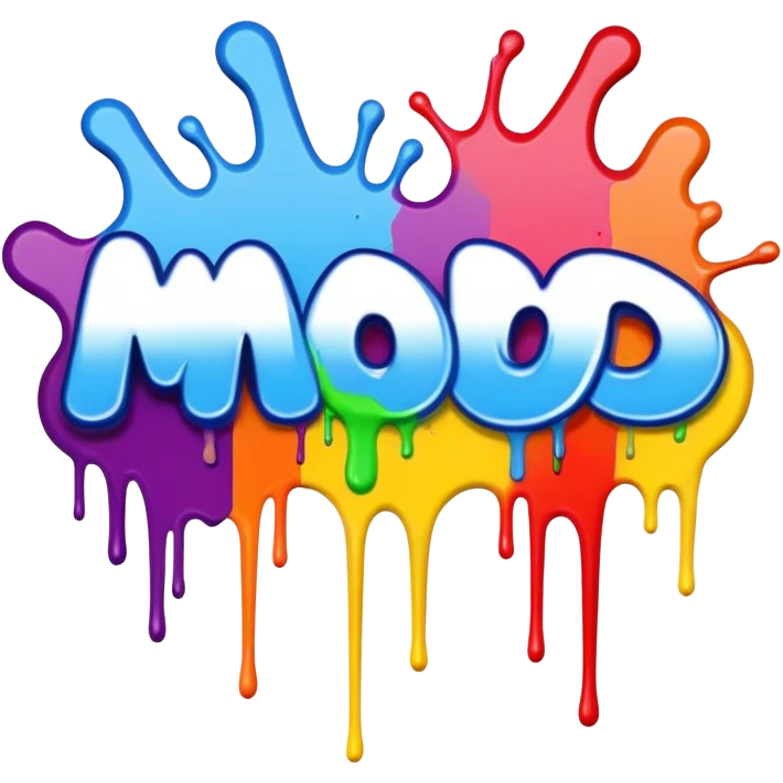 Graffiti the word mod with drippy paint  emoji