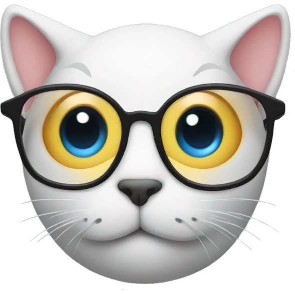 Cat brain and eyeglasses  emoji