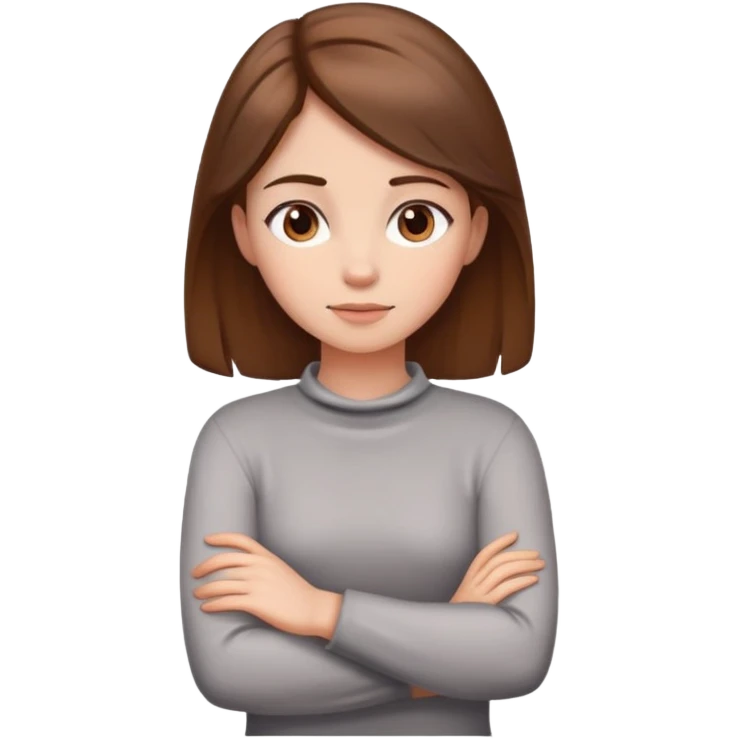 girl with arms crossed around neck emoji