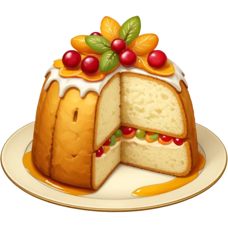 Italian pannetone on plate emoji