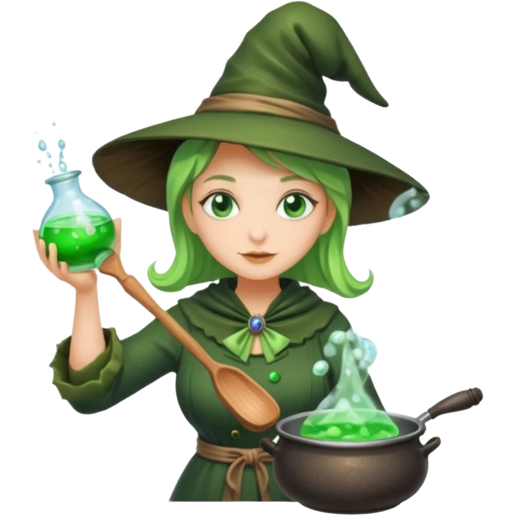 green witch cooking potion emoji
