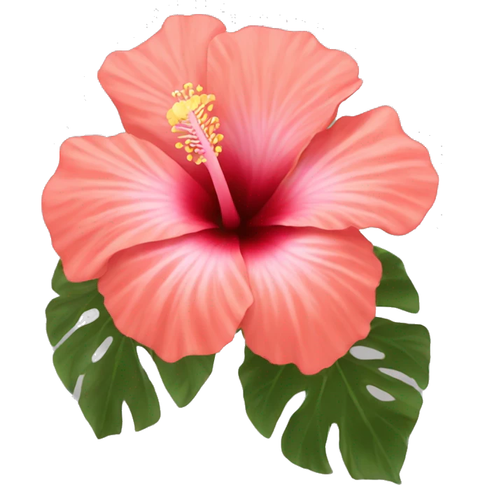 coral pink hibiscus flower emoji