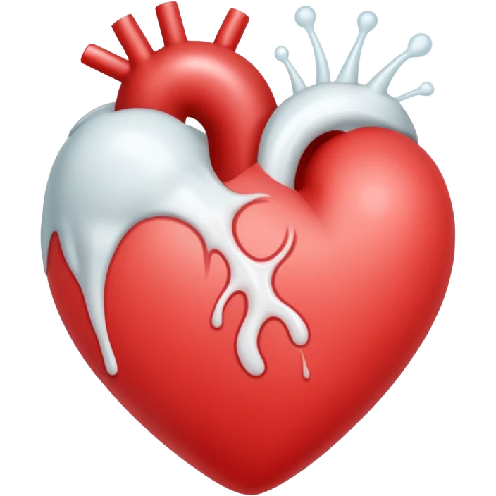 Heart cumshoted by white sperm emoji