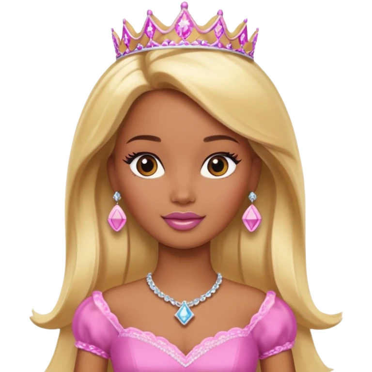 Brown skin blonde hair barbie princess  emoji