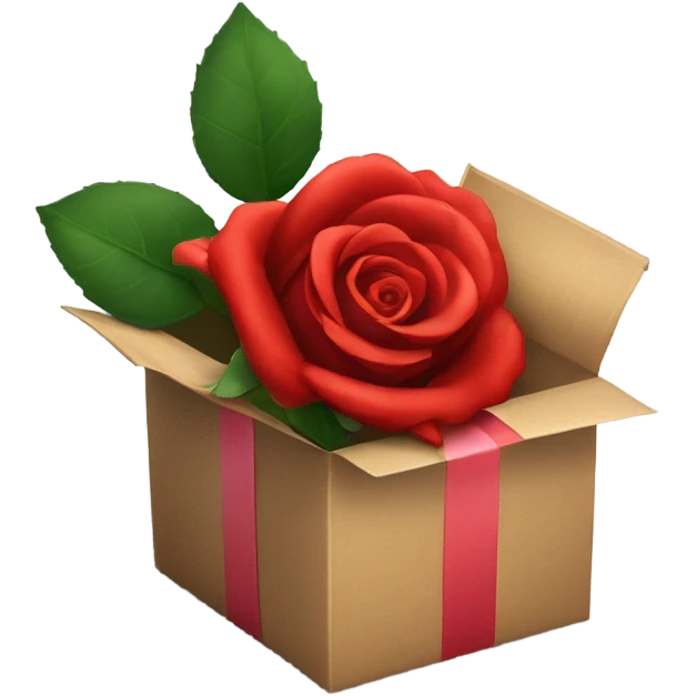 Red rose in valentine package  emoji