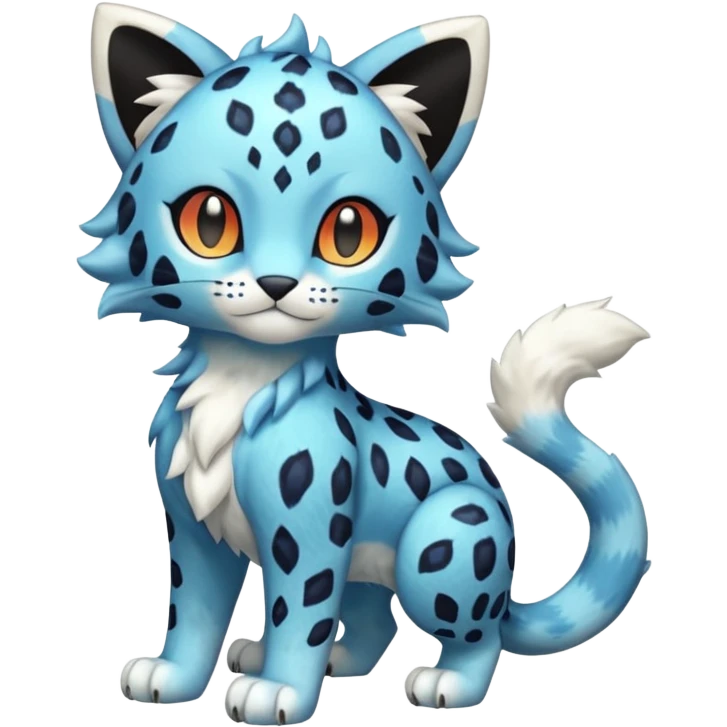 Icy Elemental Pawny Cute Innocent Liepard-Amaura-Litten-Sprigatito-Pokémon-fusion-creature (full body) emoji