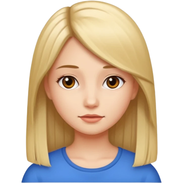 Chica con pelo lacio emoji