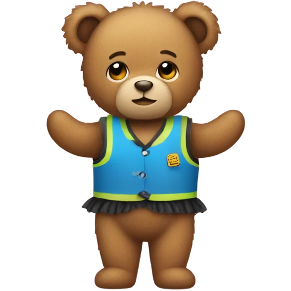 teddy bear wearing a tutu and construction vest  emoji