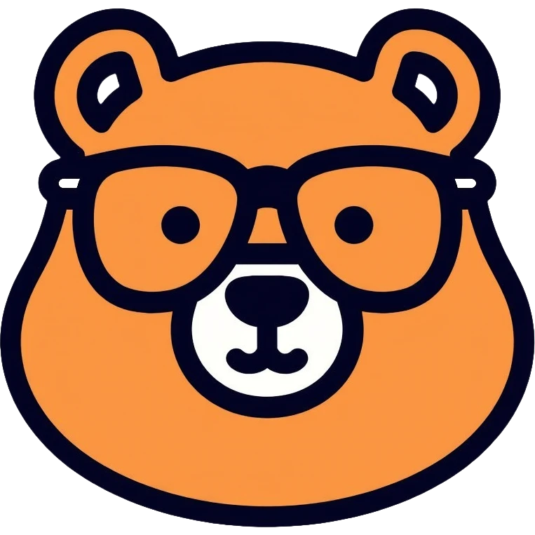 bear with glasses emoji