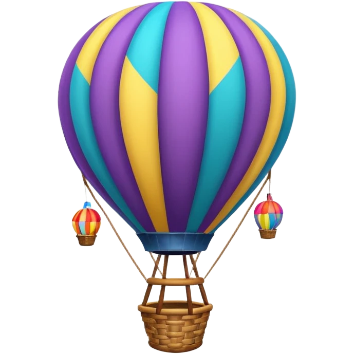 Balloon – Hot air balloon with colorful fabric emoji
