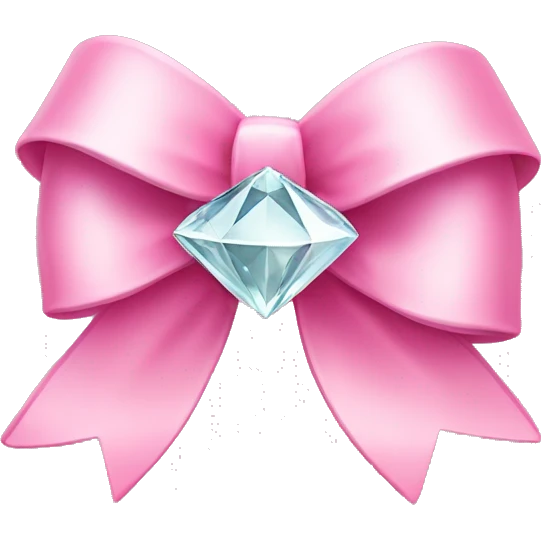Pink bow with diamond in center emoji