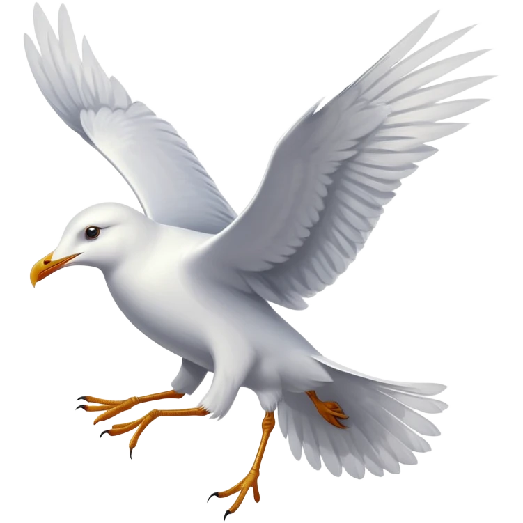 Seagull swooping down on people emoji