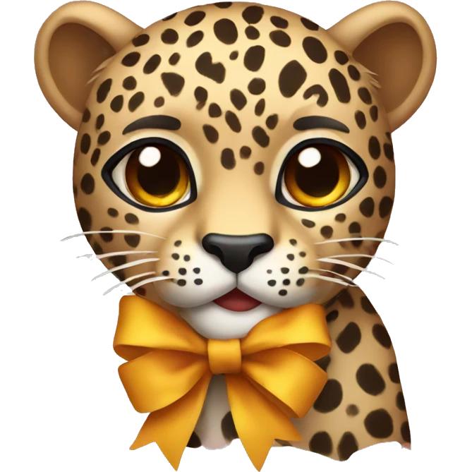 Leopard with a bow  emoji