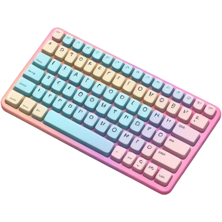 Pastel pink rainbow keyboard emoji