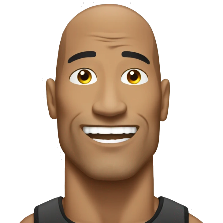 the rock with a mobile phone emoji