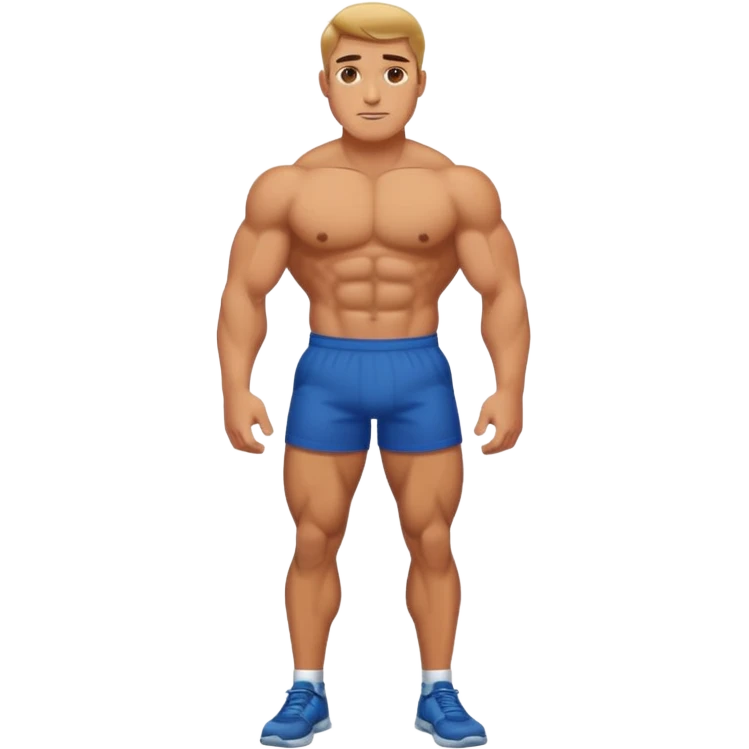 Buff guy rear view legs emoji