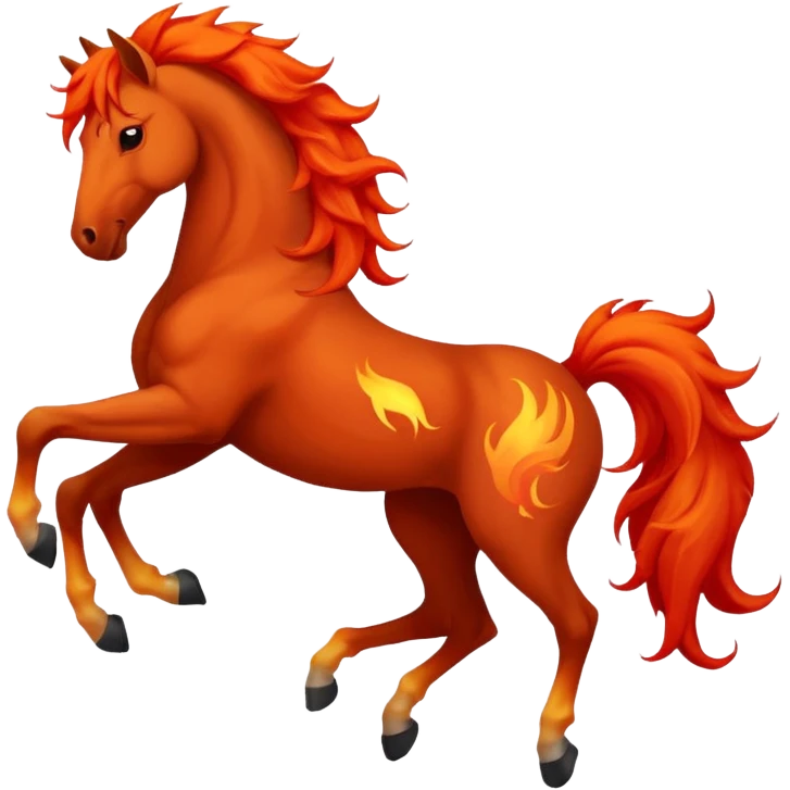 red fire horse with front leg upside  emoji