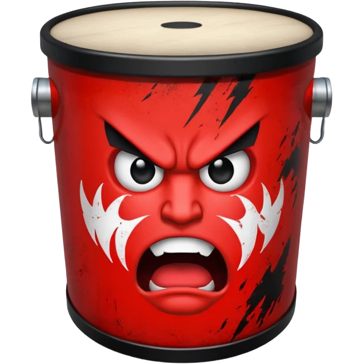irate stencil on drum  remove skull emoji