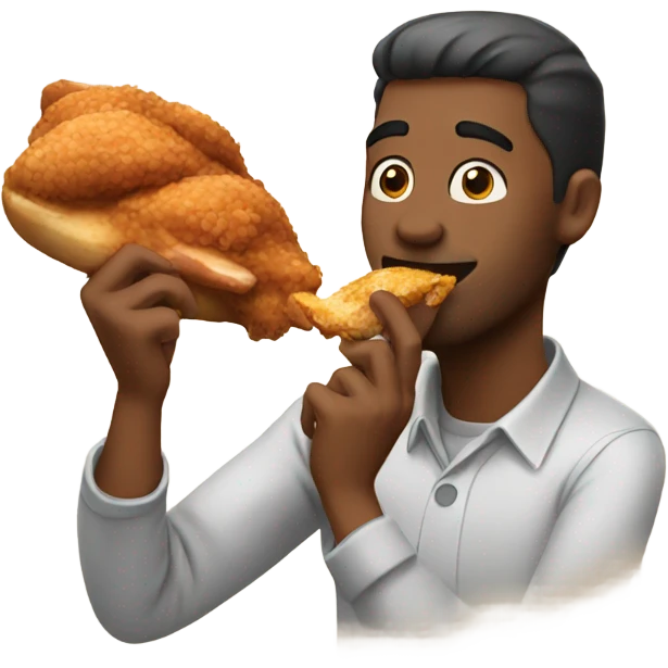 Man eating chicken  emoji