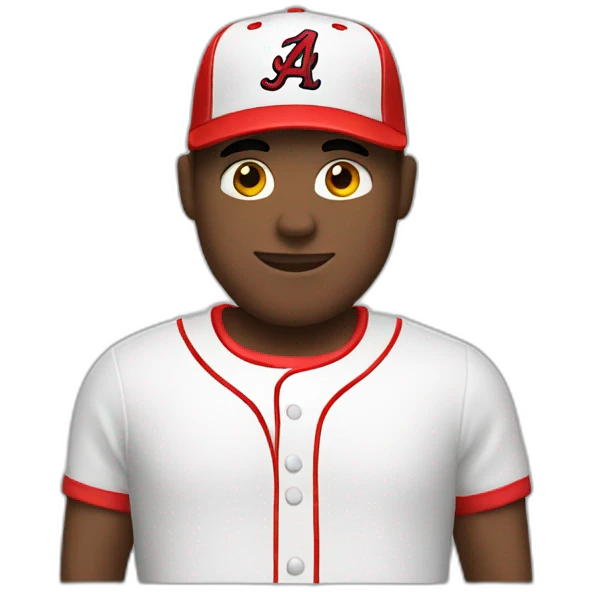 white man with white and red baseball cap emoji
