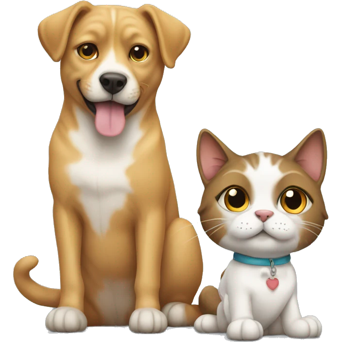 Cat with a dog sitting emoji
