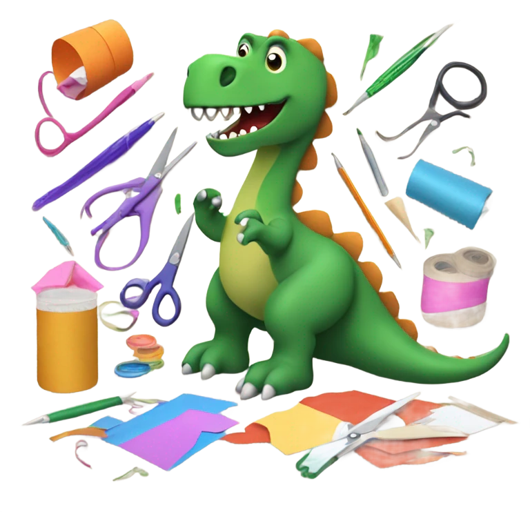 Dinosaur doing crafts emoji