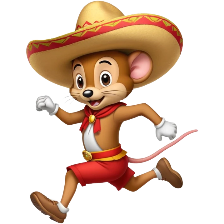 Speedy Gonzales cartoon mouse with red sombrero running fast emoji