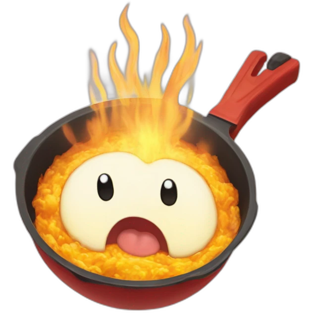 calcifer from howl's moving castle eat scrambled eggs emoji