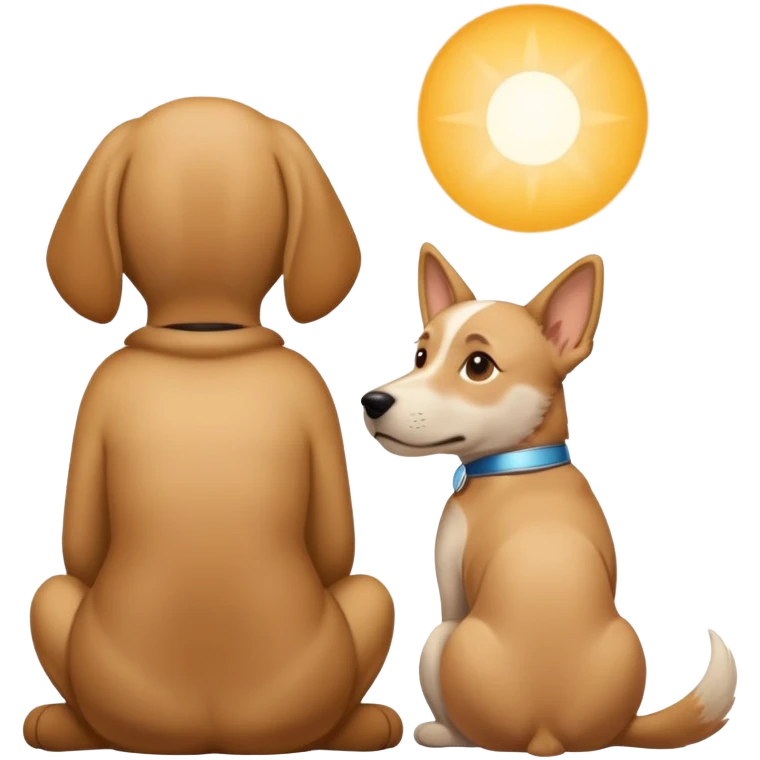Dog and Human sitting next to each other from the back  emoji