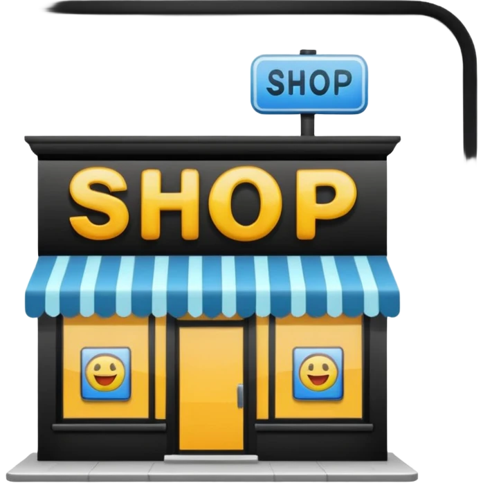 shop with the word shop in the sign emoji