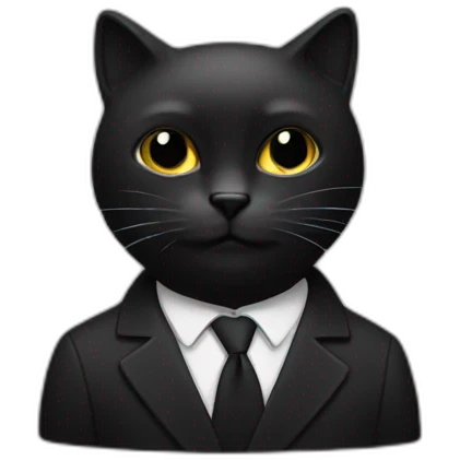 un chat  très noir emoji