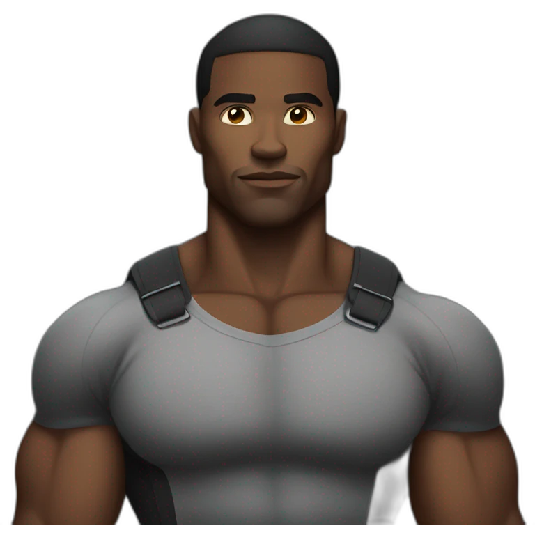 muscular strong black man emoji