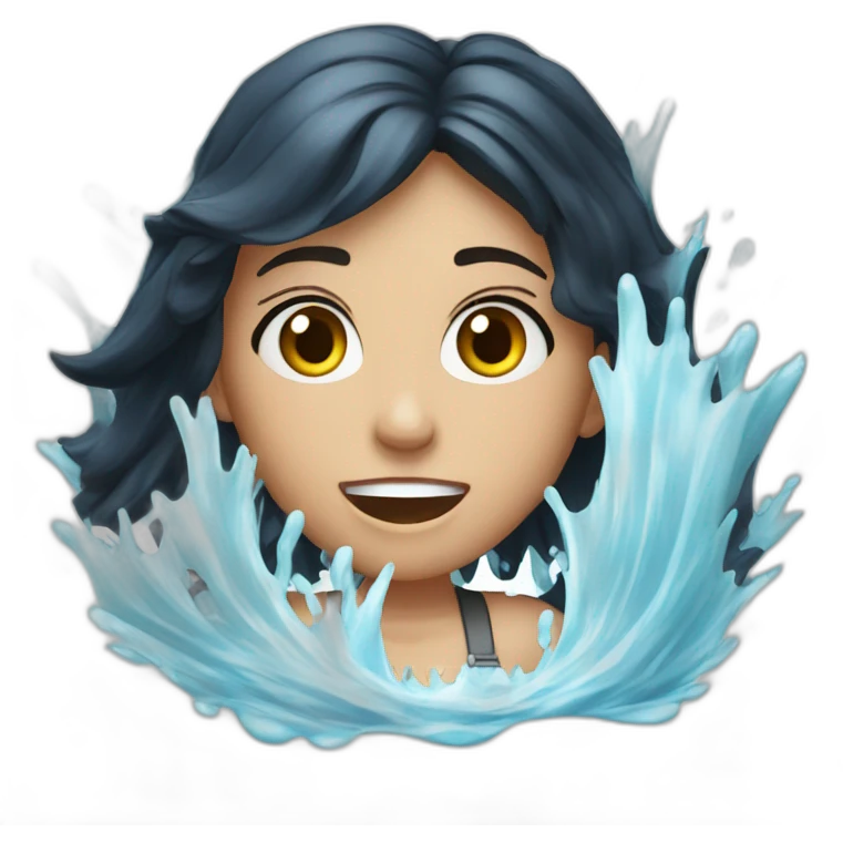 white water splash to mouth nice girl emoji