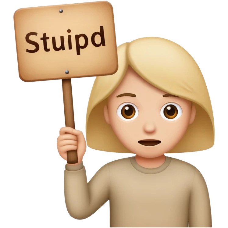 holding an stupid sign emoji