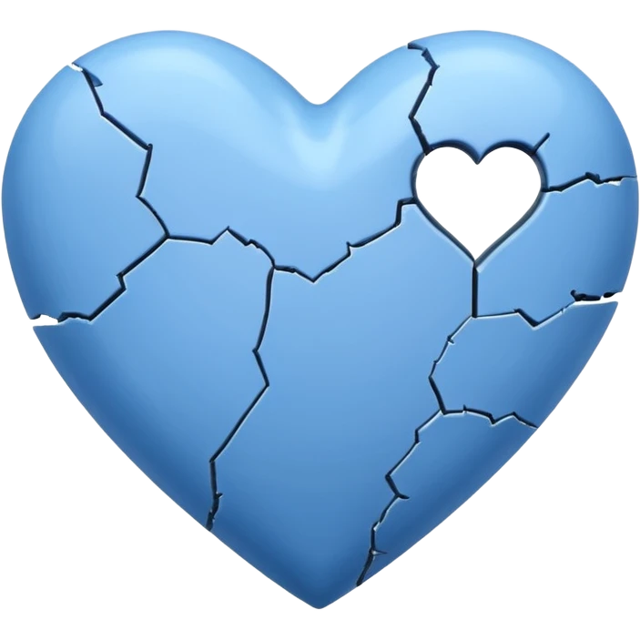 blue heart with small crack emoji