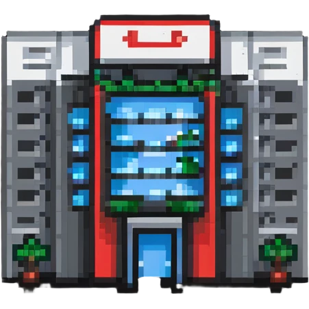 business company office building with logo emoji