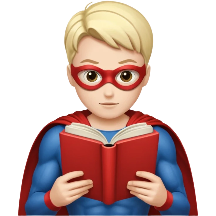 read book with Super heros emoji