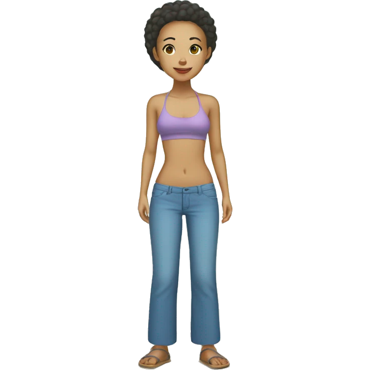 full body tall slim blasian girl beach no hair emoji