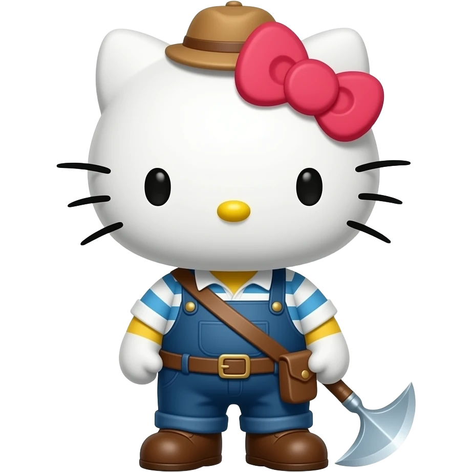 hello kitty disfrazado de gilliat el de los trabajadores del mar de victor hugo emoji