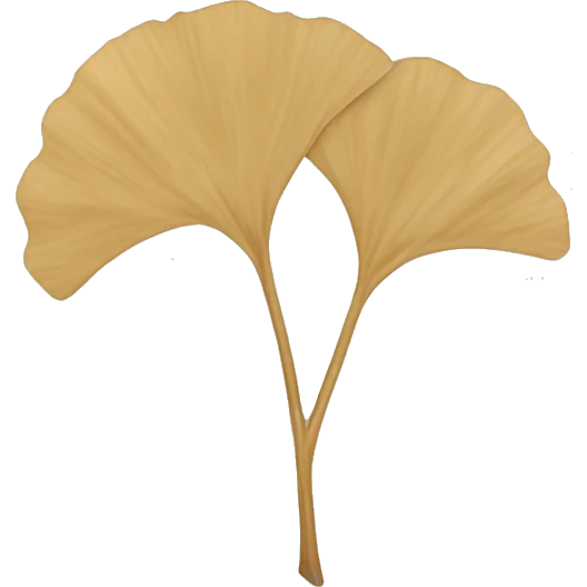 single leaf minimal beige ginkgo emoji