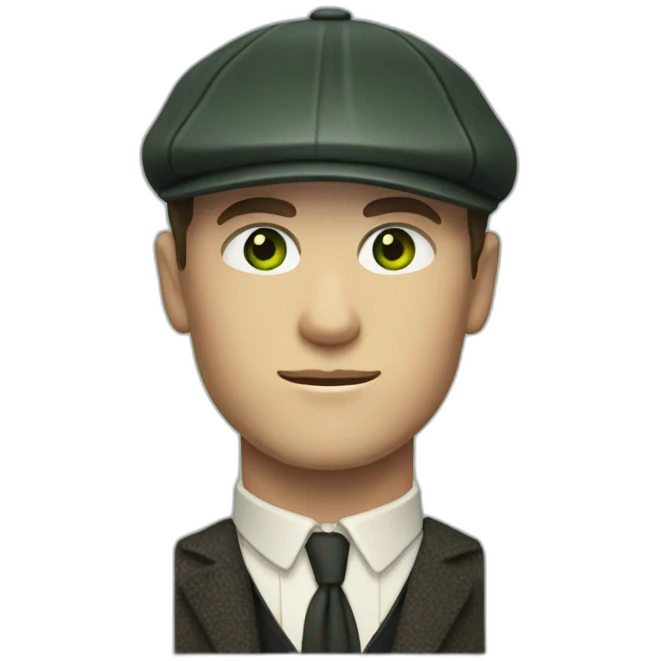 tommy shelby with short hair and green eyes no hat emoji