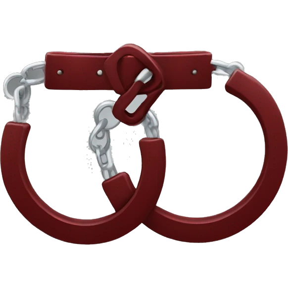 fuzzy handcuffs dark red emoji