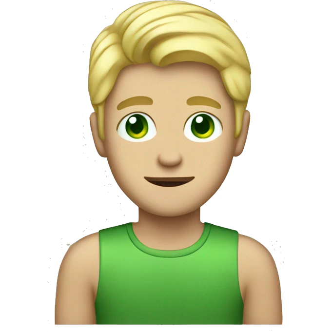 a blonde guy with green eyes emoji